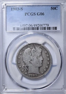 1903-S BARBER HALF DOLLAR G/VG ~ VERY NICE FOR PCGS G 06 GRADE! - Picture 1 of 4