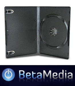 100 x Single Black 7mm Slim Quality CD DVD Cover Cases - Slimline Spine case - Picture 1 of 2