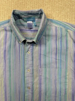 Fresh Produce Mens Button Down Shirt Blue Green Purple Size M - Image 1 of 4