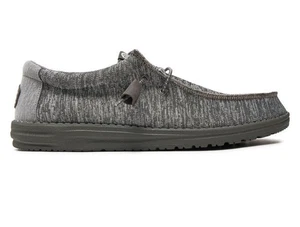 Zapatos sin cordones Hey Dude para hombre Wally deportivos tejidos carbón talla 8 (40536-025) - Imagen 1 de 18
