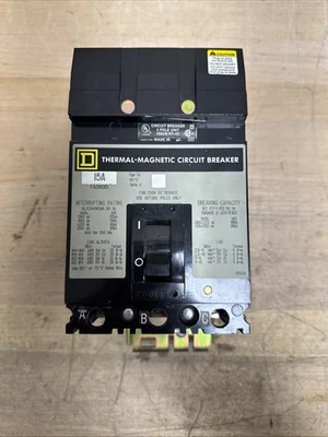 SQUARE D FA36015 FA I-LINE 3 POLE 15 AMP 480v GREY LABEL CIRCUIT BREAKER - Image 1 of 4