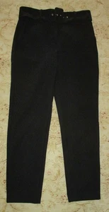 Next Black High Rise Tapered Trousers + Belt 10L - Picture 1 of 5