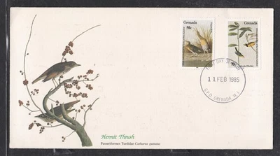 GRENADA 1985 FIRST DAY COVER AUDUBON BIRTH CENTENARY BIRDS + CACHET - Image 1 of 2