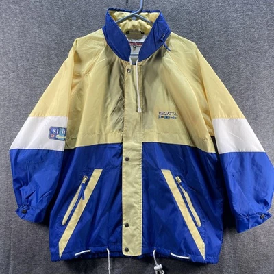 Chaqueta Deportiva Regatta De Colección Para Hombre Mediana Azul Amarillo Bloque de Color Náutico Años 90 Foto 1 de 4