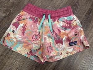 Girls Patagonia Costa Rica Baggies Shorts Size XS/5-6 Orange Pink - Picture 1 of 3