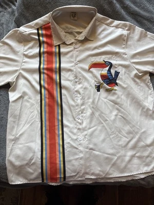 Hardaddy Button Up Shirt Mens XXL Toucan Print Regular Fit Short Sleeve Casual - Image 1 of 4