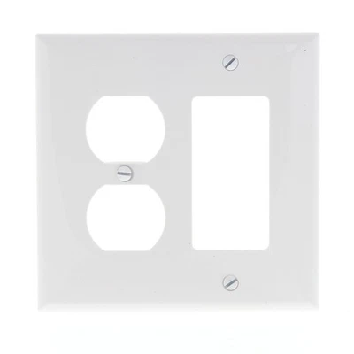 Eaton PJ826W Blanco 2 Velocidades Dúplex Salida Decorador GFCI Tamaño Mediano Nylon Placa de Pared Foto 1 de 4
