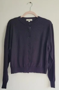 M&S Ladies Cardigan Size UK 16 Black Viscose Poyamide Soft Knit Crew Neck LS - Picture 1 of 17