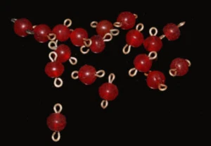 12 GLASS BEADS CONNECTORS Rosary Red /Brown VINTAGE ready to use DIY - Picture 1 of 1
