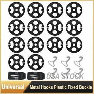 6pcs Car Seat Cover Plum Plate Metal Hooks 14pcs Plastic Chucks Auto Accessories - Picture 1 of 6