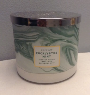 BATH & BODY WORKS WHITE BARN EUCALYPTUS MINT 3-WICK CANDLE 14.5 OZ. NEW - Image 1 of 4