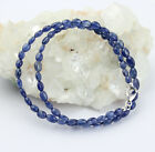Piękny szafirowy łańcuszek z kamienia szlachetnego owalny niebieski naszyjnik prezent długość 46,5 cm