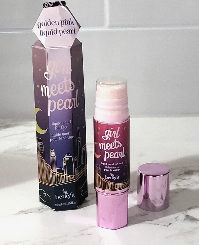 Benefit Girl Meets Pearl Liquid Pearl For Face Golden Pink ~ tamaño completo, nuevo en caja Foto 1 de 1