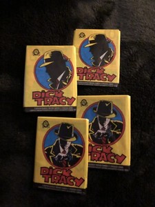 Dick Tracy Wax Pack Trading Cards. X4 Packs 1990 OPC