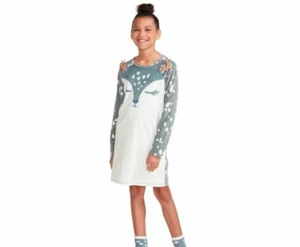 New Justice Girl Deer Nightgown Sleep Shirt Pajamas & Fuzz socks 6 10 L XL - Picture 1 of 3