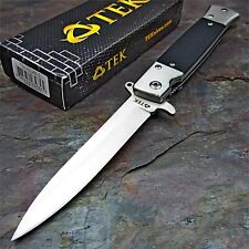 Tactical Spring Assisted Open Flipper Blade Stiletto Folding Dagger Pocket Knife