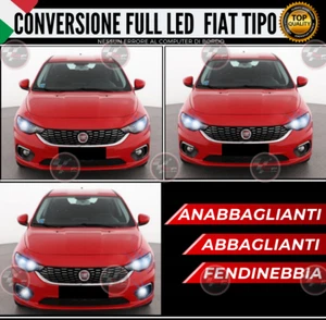 CONVERSIONE FULL LED FIAT TIPO FARI H7 + H11 FENDINEBBIA 12000 LUMEN CANBUS  - Picture 1 of 11