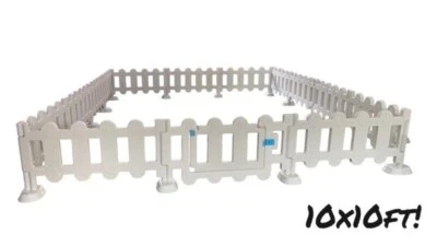 Puerta de juego suave para niños interior/exterior blanca 10x10 con puerta Foto 1 de 4