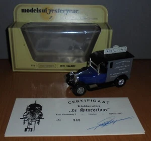 Matchbox Yesteryear Y5 Talbot Van Klokkenzolder de Stoevelaar Code 2 - Picture 1 of 11