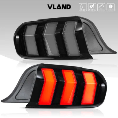 VLAND Tail Lights Smoked LED For Ford Mustang 2015-2020 w/5 Modes Sequential - Image 1 of 4