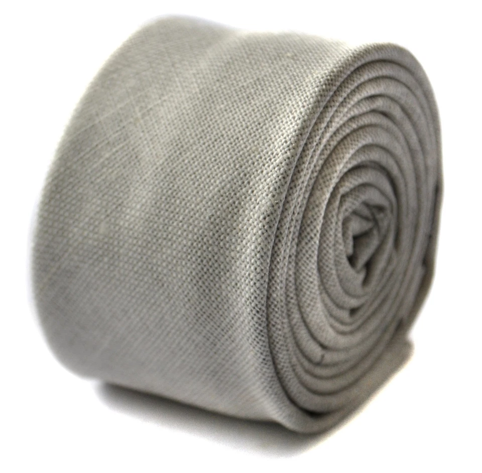 Corbata Frederick Thomas Diseñador Lana Lino Para Hombre - Marfil Crema - Ajustada Texturizada Foto 1 de 1