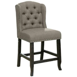 Furniture of America Sinuata Fabric Light Gray Wingback Counter Chair (Set of 2) - Picture 1 of 9