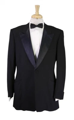 Chaqueta Blazer Formal J Dege & Sons Skinner Negro Pico Solapa Esmoquin 42L Foto 1 de 4