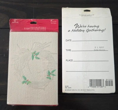 Vintage 2 Pacotes de 8 Convites Selados para Reunião de Férias Hallmark 6,25" X 4,5" - Imagem 1 de 4