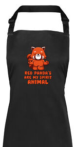 Czerwony fartuch panda męski damski are my spirit zwierzę bambus gotowanie grill szef kuchni diy kucharz