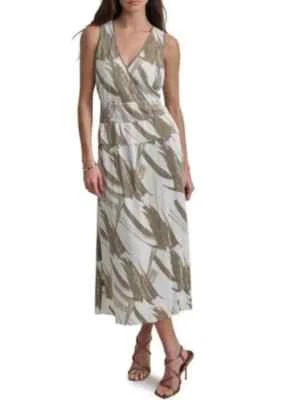 DKNY Women’s Plissé Pleated Sleeveless Print Maxi Dress Size Small - Image 1 of 2
