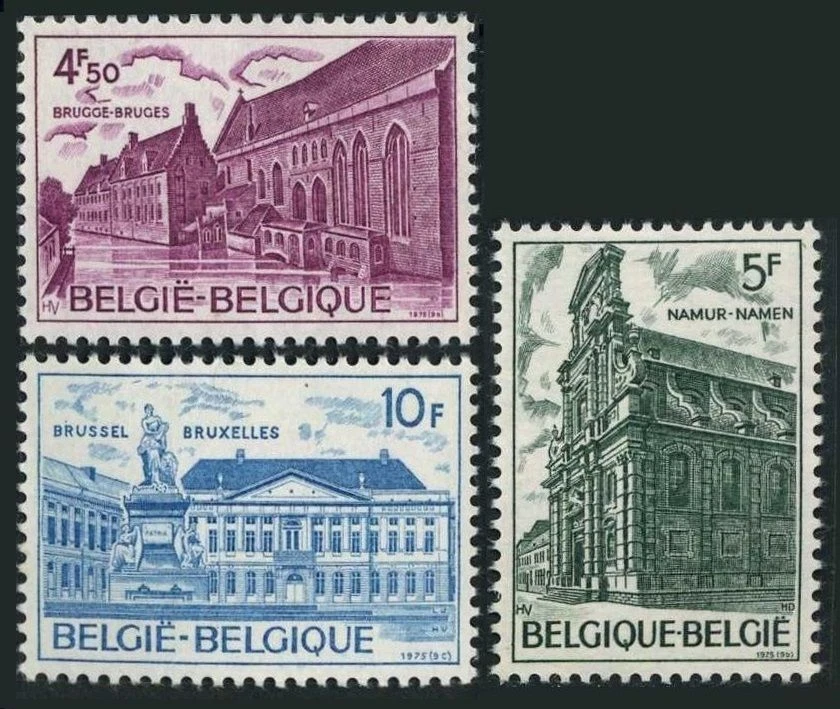 Belgium 926-928, MNH. Mi 1821-1823. European Architectural Heritage Year 1975. - Image 1 of 1