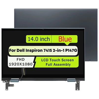 CYXLCD 14" For Dell Inspiron 7415 2-in-1 LCD Touch Screen Complete Assembly 8WP3T Blue
