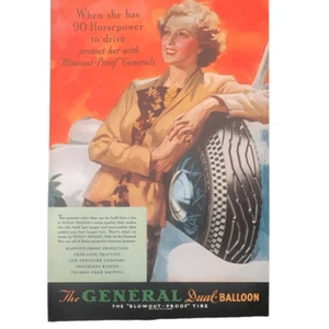 Anuncio anuncio vintage de 90 caballos de fuerza con esfera general 1935 - Imagen 1 de 2