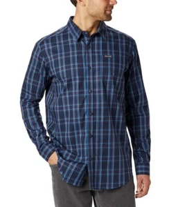 Columbia Vapor Ridge III kariertes Button Down Herrenhemd mittelblau multi neu - Bild 1 von 4