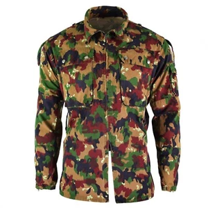 Original Swiss army jacket M83 combat field Alpenflage Camo Jacket shirt zipped - Picture 1 of 5