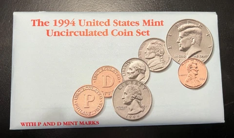 1994 US Mint Uncirculated Coin Set in Original Packaging - a 10 Coin Set Cover