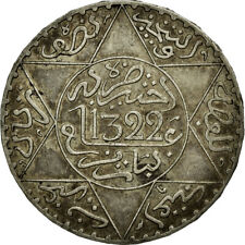 [#73152] Monnaie, Maroc, 'Abd al-Aziz, 1/2 Rial, 5 Dirhams, 1904, Paris, TTB+, A