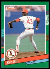 1991 Donruss Baseball Card Ken Hill St. Louis Cardinals #670