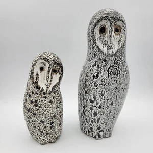 PIGEON FORGE POTTERY DOUGLAS FERGUSON (1921-1999) Pair of Monkey Faced Barn Owls - Picture 1 of 11