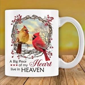 Memorial Coffee Mug, A Big Piece My Heart Live In Heaven, Christian Coffee Mug - Picture 1 of 4