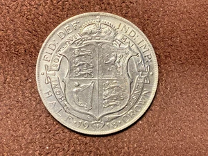 BEAUTIFUL GREAT BRITAIN 1918 HALF CROWN - Picture 1 of 2