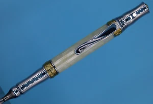 Bolígrafo giratorio Nouveau Sceptre Gold TN y cromado con carcasa Awabi MOP - Imagen 1 de 9
