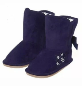 NWT Gymboree FAIR ISLE FLURRY Blue Purple Toddler Snowflake Boots, Size 8 - Picture 1 of 2