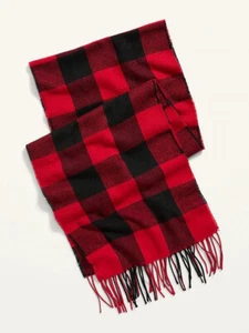 NWT Old Navy Cozy Flannel Gender-Neutral Scarf for Men & Women Red Buffalo Plaid - Picture 1 of 2