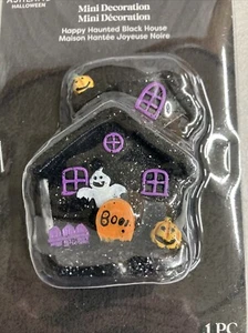 NUEVA MINI DECORACIÓN ASHLAND 3" HALLOWEEN FELIZ CASA NEGRA EMBRUJADA - Imagen 1 de 6