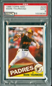 1985 TOPPS MINI # 236 MARK THURMOND  PSA 9 MAC SPOTLESS  100 MADE  * - Picture 1 of 5