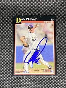 Dan Plesac Milwaukee Brewers 1991 Score Signed Auto Card #275 ~ COA - Picture 1 of 3