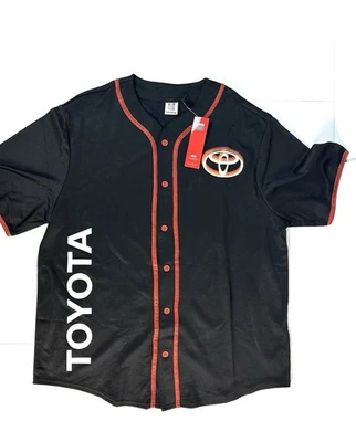 Mad Engine x Toyota Logo Mens Size X-Large Rare MLB Style Black Baseball Jersey - Image 1 of 4