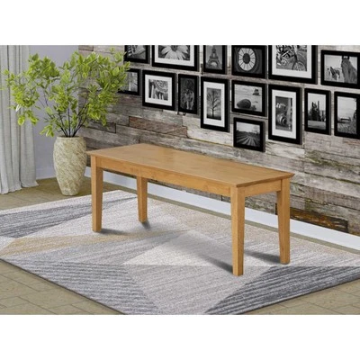 Banco de comedor Capri East West Furniture CAB-OAK-W con asiento de madera, 51x15x18 I Foto 1 de 3