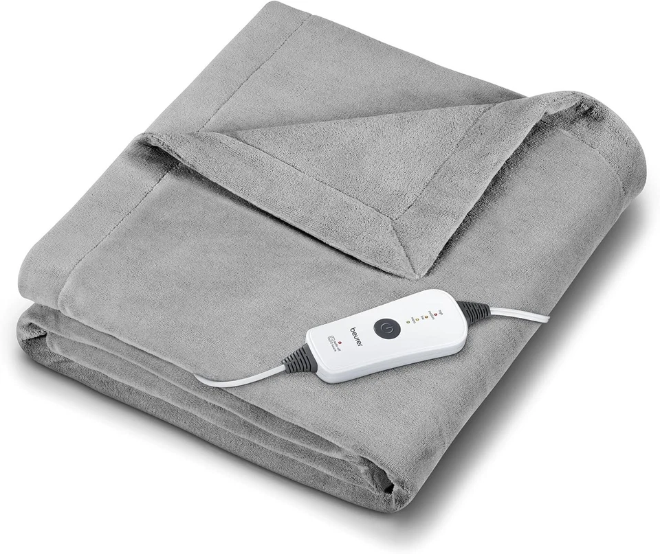 Beurer Heated Electric Blanket HD71 | Cozy-soft Fleece Throw Auto Shut-off